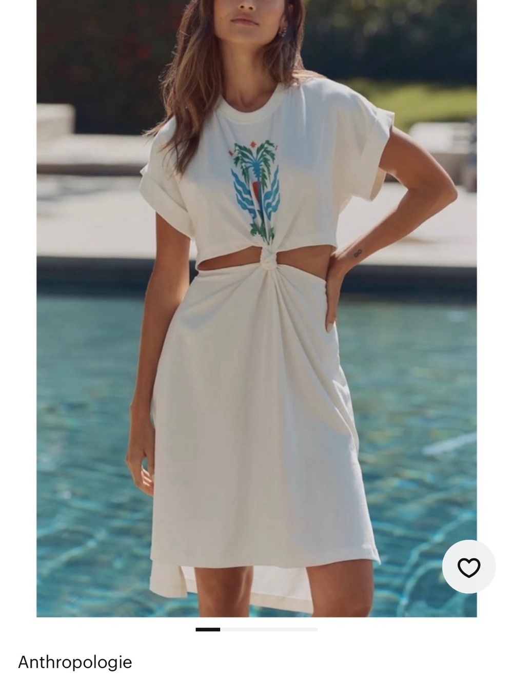 Anthropologie Celandidine Tigre Indigo Couture Graphic T-Shirt Midi Dress